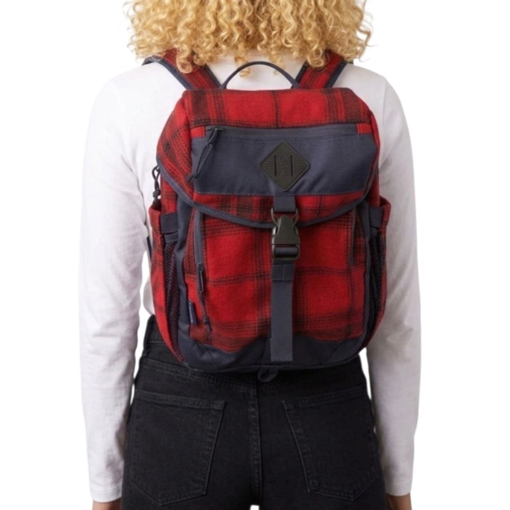 United by Blue 9L Sidekick Plaid Backpack NWOT Red Black Unisex